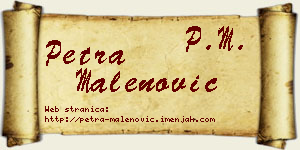 Petra Malenović vizit kartica